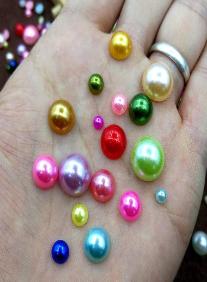 DIY Crafts Pack Of 850 Pcs, Unsorted Color, As Image Half Round Imitation Pearls Flatback Satin Luster ABS Unsorted 3 - (Pack Of 850 Pcs, Unsorted Color) - Image 2